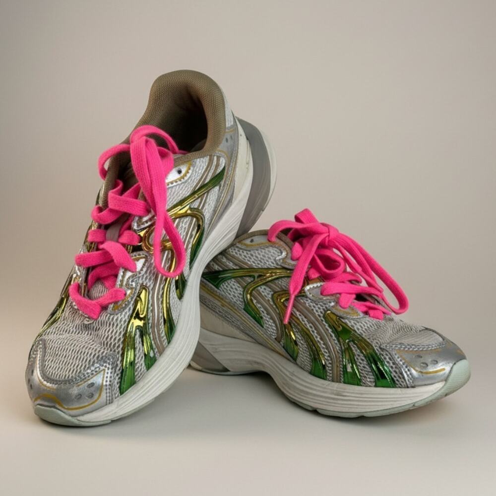 Puma Womens Inverse Shimmer Sneakers Silver Pink Mesh Casual 6.5